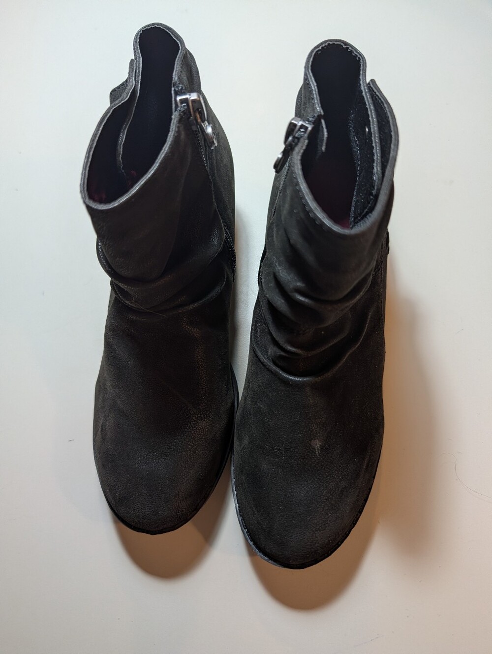 Blowfish Girls Size 3 Black Suede Ankle Boots - Stylish Zip Closure